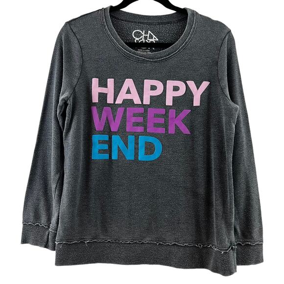 Chaser Happy Weekend Long Sleeve Top Size M - Picture 2 of 11